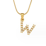 Colar Charm Pérola com Letra