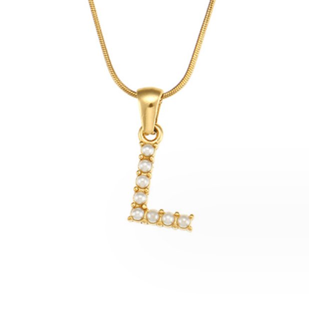 Colar Charm Pérola com Letra