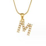 Colar Charm Pérola com Letra