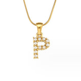 Colar Charm Pérola com Letra