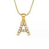 Colar Charm Pérola com Letra