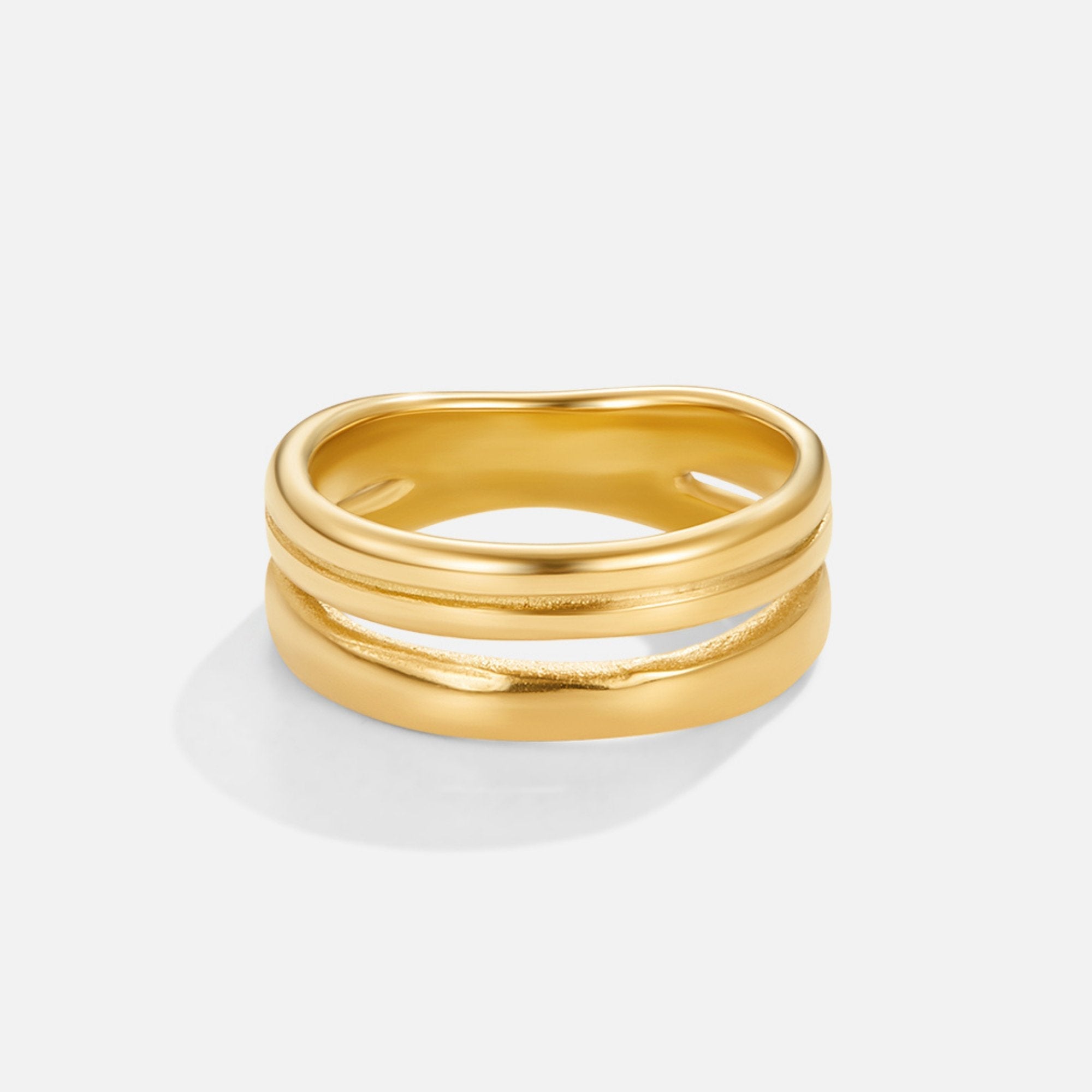 Anel em Camadas Ouro Lia