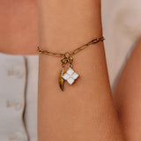 Charm Folha Trevo Cristal da Sorte