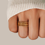 Anel Folha Dourado em Camadas Marissa