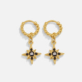 Brincos Pendentes de Argola Luxo Meia-Noite