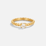 Anel Cristal Ouro Torcido Milan