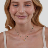 Colar Nerissa com Concha Dourada e Contas Verdes