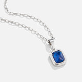 Colar Pendente Azul Oceano Prata
