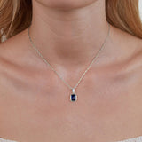 Colar Pendente Azul Oceano Prata