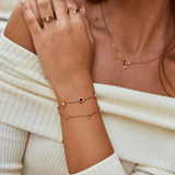 Pulseira Ónix e Pedra Branca