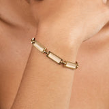 Pulseira Baguette de Opala em Ouro