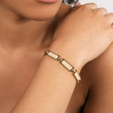 Pulseira Baguette de Opala em Ouro