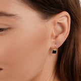 Brincos Pendentes de Cristal Preto Piper