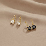 Brincos Pendentes de Cristal Preto Piper