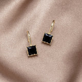 Brincos Pendentes de Cristal Preto Piper