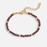 Pulseira com Contas de Granada Vermelha