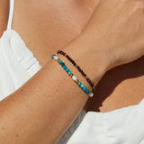 Pulseira com Contas de Granada Vermelha