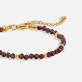 Pulseira com Contas de Granada Vermelha