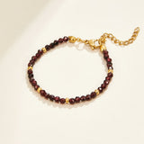 Pulseira com Contas de Granada Vermelha