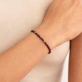 Pulseira com Contas de Granada Vermelha