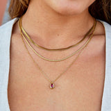 Colar com Cristal Vermelho Rubi