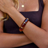 Pulseira Sabina Dourada Castanha Marmorada