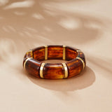 Pulseira Sabina Dourada Castanha Marmorada