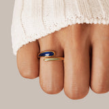 Anel Envolvente Azul Safira