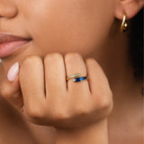Anel Envolvente Azul Safira