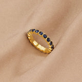 Anel de Cristal Safira 18K
