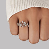 Silver Crystal Vine Ring