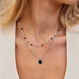Colar Prata Lucia Pendente Preto