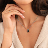 Colar Prata Lucia Pendente Preto