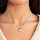 Lucia Colar Pendente de Concha Branca Prateado