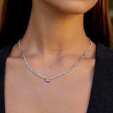 Colar Prata Luxo Crystal