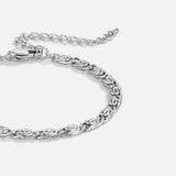 Pulseira de Prata em Corrente com Elos Espirais