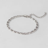Pulseira de Prata em Corrente com Elos Espirais
