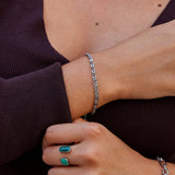 Pulseira de Prata em Corrente com Elos Espirais