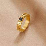Anel Preto Dourado Talia