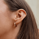 Brincos Argola de Cristal e Ouro Tasha