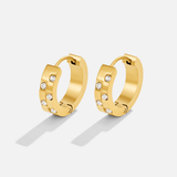 Brincos Argola de Cristal e Ouro Tasha