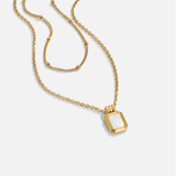 Colar Valerie em Camadas com Pendente Branco