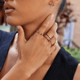 Conjunto de Três Anéis Vana em Ouro e Cristal