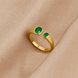 Anel Envolvente Esmeralda Verde Vintage