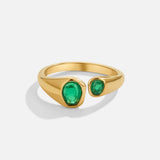 Anel Envolvente Esmeralda Verde Vintage