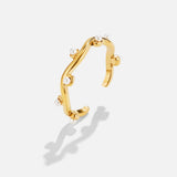 Anel Ouro 18K Pérola Ondulado