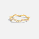 Anel Onda de Cristal & Ouro Zenya